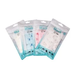 Disposable children's face masks, assorted, pack of 10 pieces x 8 packs, assorted colors (total 80 pieces)